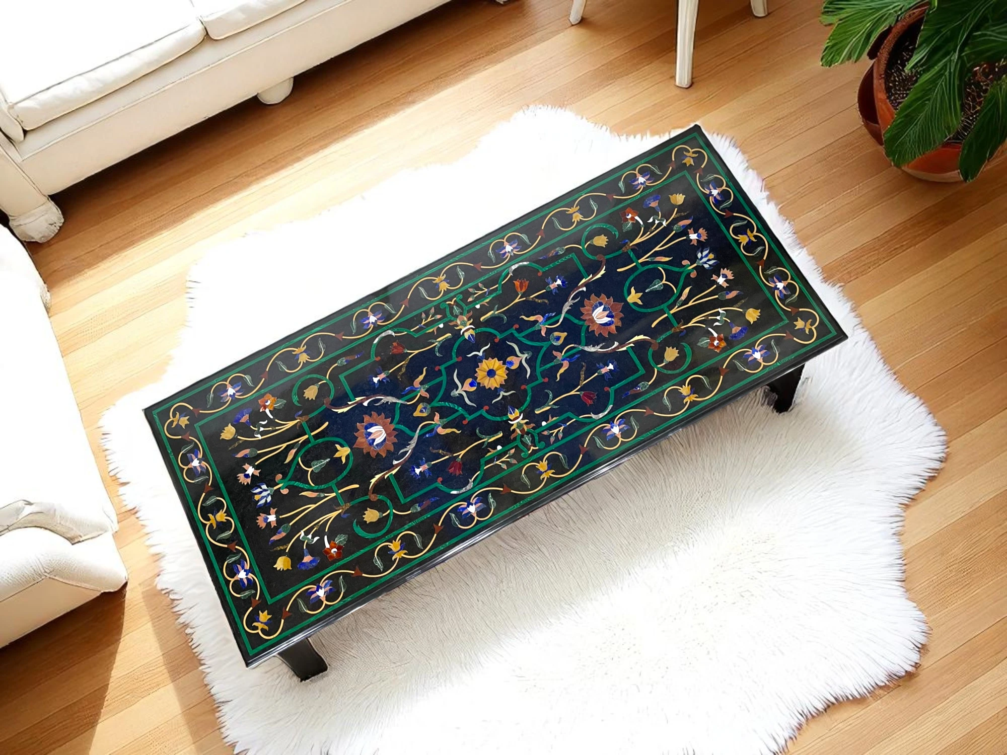 Marble Side Table Tops with Gemstone Inlay – Shop Now
